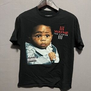 Lil Wayne Tha Carter III Graphic T-Shirt Mens Large Black Young Money Rap Tee